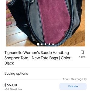 Tignanello tri-color suede leather tote bag